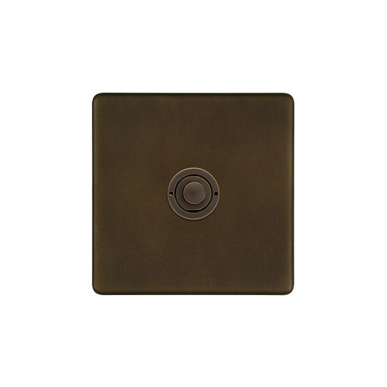 Soho Lighting Vintage Brass 1 Gang 6A 2 Way Retractive Push Button Switch