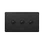Soho Lighting Matt Black 3 Gang 6A 2 Way Retractive Push Button Switch