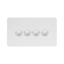 Soho Lighting White Metal 4 Gang 6A 2 Way Retractive Push Button Switch