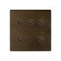Soho Lighting Vintage Brass 5 Gang 6A 2 Way Push Button Switch