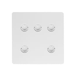 Soho Lighting White Metal 5 Gang 6A 2 Way Retractive Push Button Switch