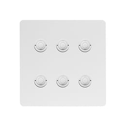Soho Lighting White Metal 6 Gang 6A 2 Way Retractive Push Button Switch
