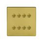 Soho Lighting Brushed Brass 8 Gang 6A 2 Way Retractive Push Button Switch