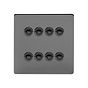 Soho Lighting Black Nickel 8 Gang 6A 2 Way Retractive Push Button Switch