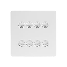 Soho Lighting White Metal 8 Gang 6A 2 Way Retractive Push Button Switch