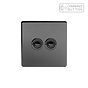 Soho Lighting Black Nickel 2 Gang 6A Push Button Dimmer Switch