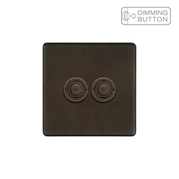 Soho Lighting Vintage Brass 2 Gang 6A Push Button Dimmer Switch