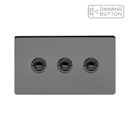 Soho Lighting Black Nickel 3 Gang 6A Push Button Dimmer Switch