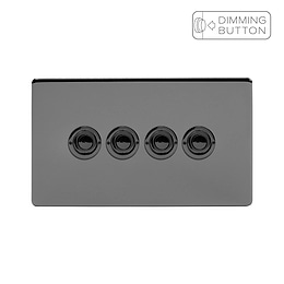 Soho Lighting Black Nickel 4 Gang 6A Push Button Dimmer Switch