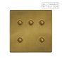 Soho Lighting Old Brass 5 Gang 6A Push Button Dimmer Switch