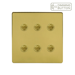 Soho Lighting Brushed Brass 6 Gang 6A Push Button Dimmer Switch