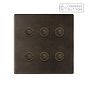 Soho Lighting Vintage Brass 6 Gang 6A Push Button Dimmer Switch