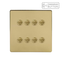 Soho Lighting Brushed Brass 8 Gang 6A Push Button Dimmer Switch