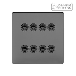 Soho Lighting Black Nickel 8 Gang 6A Push Button Dimmer Switch