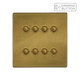 Soho Lighting Old Brass 8 Gang 6A Push Button Dimmer Switch