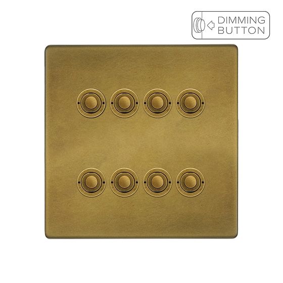 Soho Lighting Old Brass 8 Gang 6A Push Button Dimmer Switch