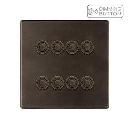 Soho Lighting Vintage Brass 8 Gang 6A Push Button Dimmer Switch