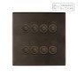 Soho Lighting Vintage Brass 8 Gang 6A Push Button Dimmer Switch