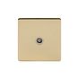 Soho Lighting Brushed Brass 1 Gang TV Socket Wht Ins Screwless