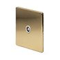 The Savoy Collection Brushed Brass 1 Gang TV Aerial Socket Wht Ins Screwless