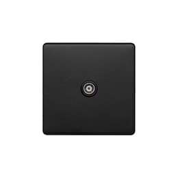 The Camden Collection Matt Black 1 Gang TV Aerial Socket Screwless