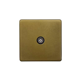 The Belgravia Collection Old Brass 1 Gang Co-Axial TV Aerial / Satellite Socket