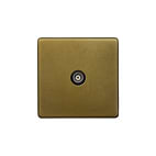 The Belgravia Collection Old Brass 1 Gang Co-Axial TV Aerial / Satellite Socket