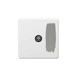 Soho Lighting Primed Paintable TV Coaxial Aerial Socket Black Insert