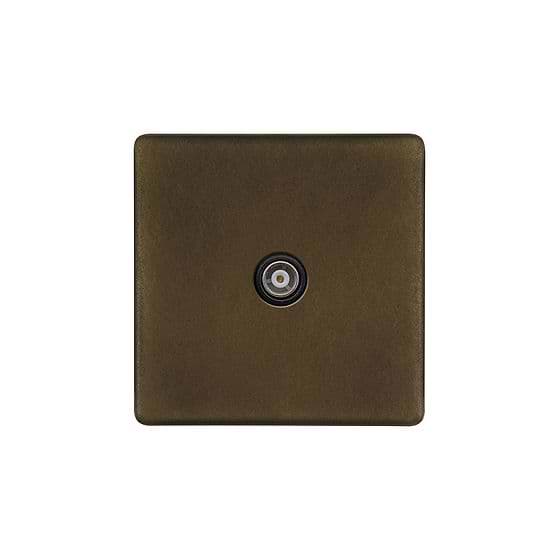 The Westminster Collection Vintage Brass 1 Gang Co-Axial TV Aerial / Satellite Socket