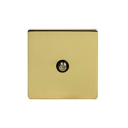 Soho Lighting Brushed Brass 1 Gang Satellite Socket Black Insert Screwless