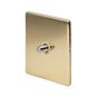 The Savoy Collection Brushed Brass 1 Gang Satellite Socket Wht Ins Screwless