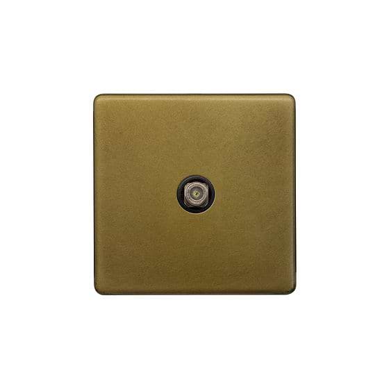 The Belgravia Collection Old Brass 1 Gang Satellite Socket