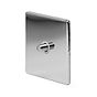 The Finsbury Collection Polished Chrome 1 Gang Satellite Socket Wht Ins Screwless