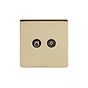 Soho Lighting Brushed Brass TV+ Satellite Socket Black Insert Screwless