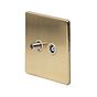 The Savoy Collection Brushed Brass TV+ Satellite Socket Wht Ins Screwless