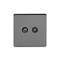The Connaught Collection Black Nickel TV And  Satellite Socket Black Insert Screwless
