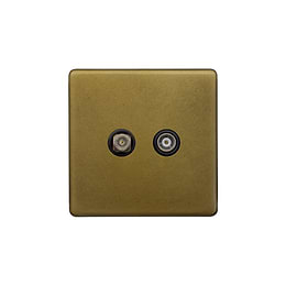 Old Brass TV and Satellite Socket
