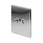 The Finsbury Collection Polished Chrome TV+ Satellite Socket Wht Ins Screwless
