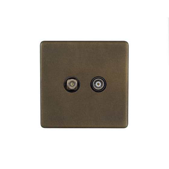 The Westminster Collection Vintage Brass TV And Satellite Socket