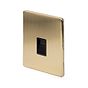 The Savoy Collection Brushed Brass 1 Gang Telephone Master Socket, BT Black Insert Screwless