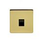The Savoy Collection Brushed Brass 1 Gang Telephone Master Socket, BT Black Insert Screwless