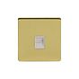 The Savoy Collection Brushed Brass 1 Gang Telephone Master Socket,BT Wht Ins Screwless