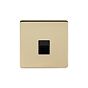 The Savoy Collection Brushed Brass 1 Gang Telephone Secondary (Slave) Socket,BT Black Insert Screwless