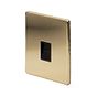 The Savoy Collection Brushed Brass 1 Gang Telephone Secondary (Slave) Socket,BT Black Insert Screwless