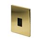 The Savoy Collection Brushed Brass 1 Gang Telephone Secondary (Slave) Socket,BT Black Insert Screwless
