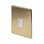 The Savoy Collection Brushed Brass 1 Gang Telephone Secondary (Slave) Socket BT Wht Ins Screwless