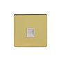 The Savoy Collection Brushed Brass 1 Gang Telephone Secondary (Slave) Socket BT Wht Ins Screwless
