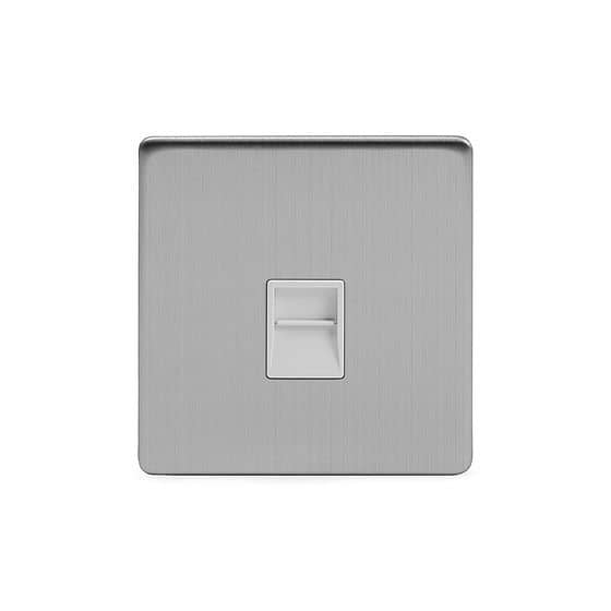 Soho Lighting Brushed Chrome 1 Gang Tel Secondary Socket