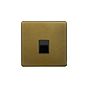 The Belgravia Collection Old Brass 1 Gang Telephone Secondary (Slave) Socket,BT