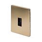 The Savoy Collection Brushed Brass 1 Gang Data Socket RJ45 Ethernet Cat5/Cat6 Black Insert Screwless